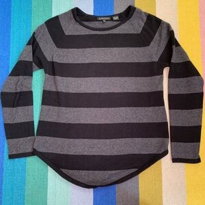 JEANNE PIERRE Charcoal and Black Knit Sweater 100% cotton 90s grunge